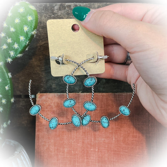 Western Stone Hoop Earrings