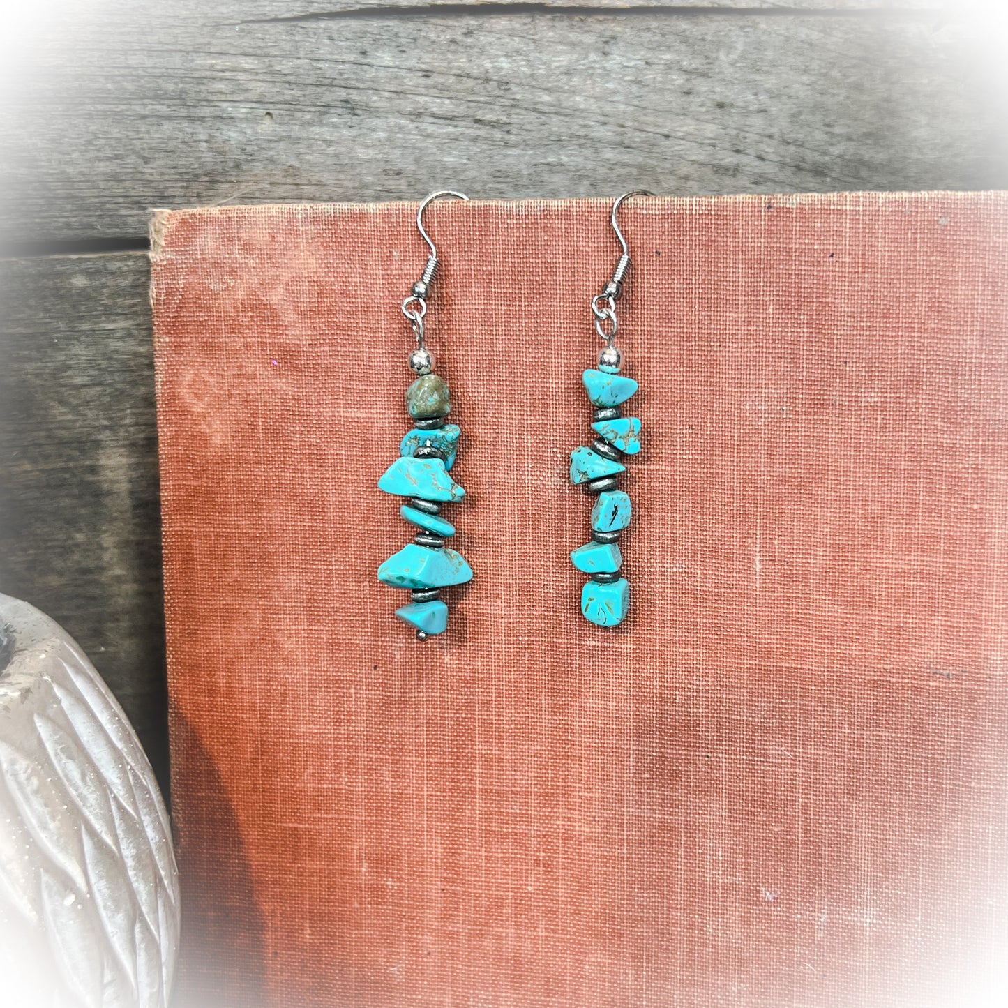 Turquoise Chip Stone Earrings