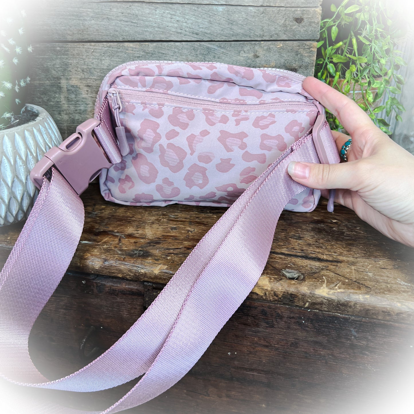 Cheetah Print Belt Bag - Rose Pink