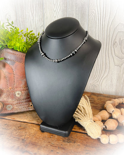 faux navajo pearl chocker necklace silver | punchy cactus | western boutique | western necklace