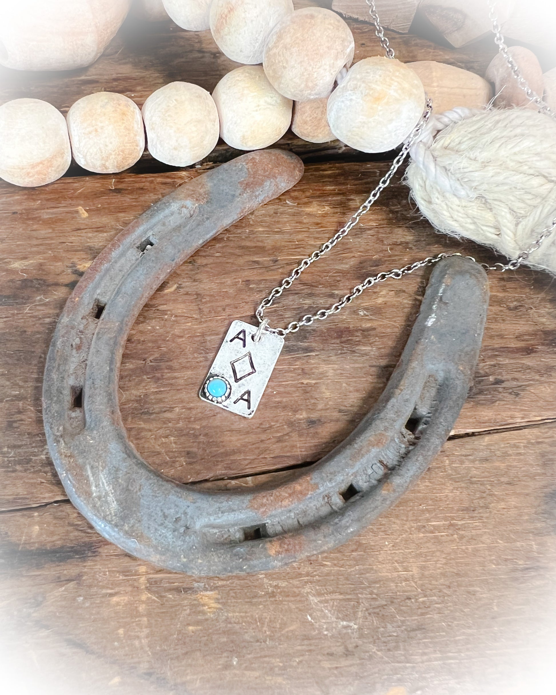 ace of diamonds western necklace | western boutique | small turquoise stone