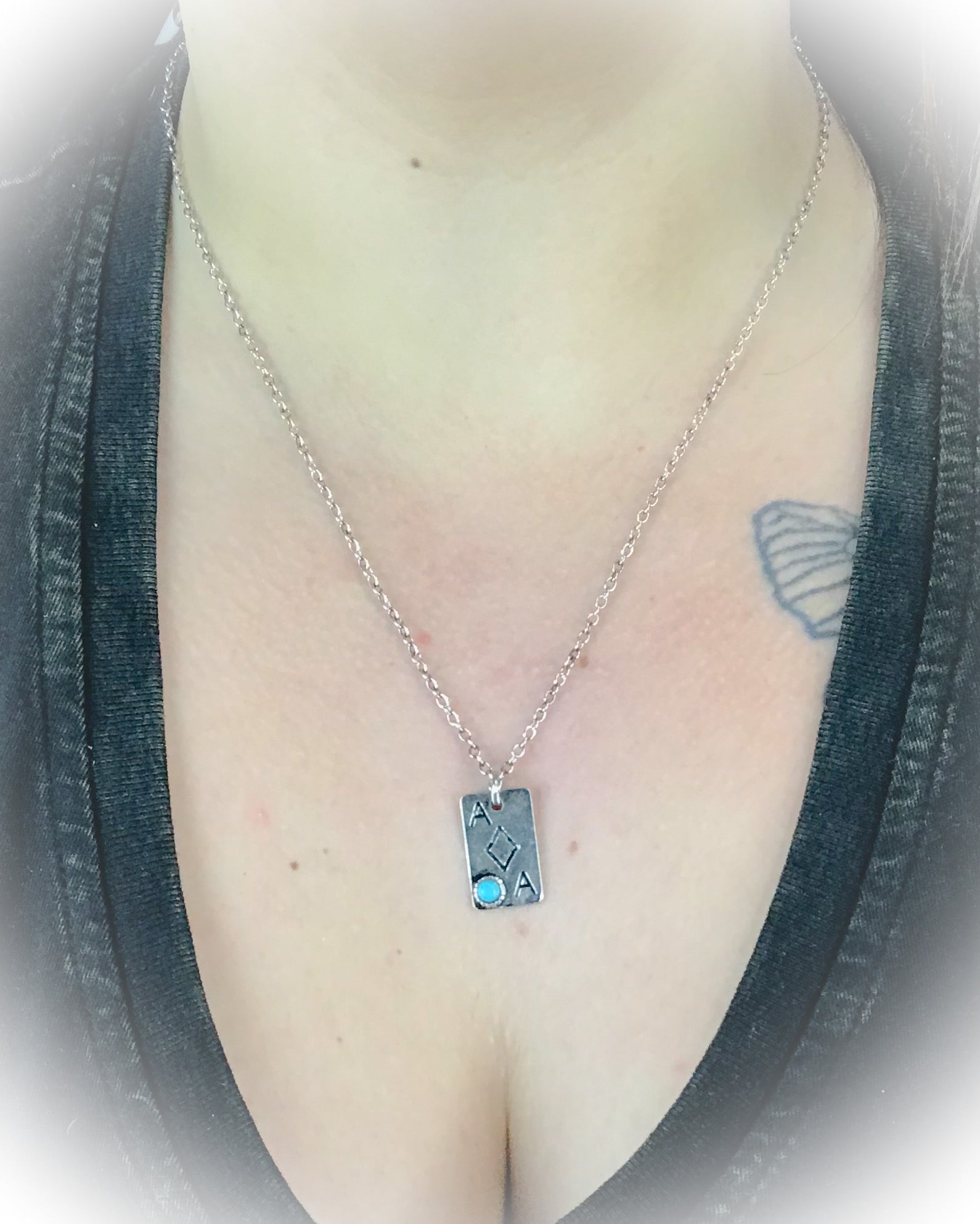 ace of diamonds western necklace | western boutique | small turquoise stone