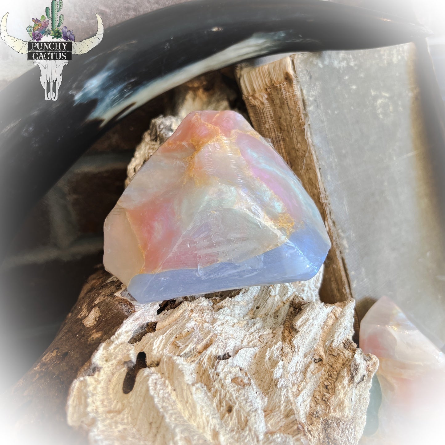 boho crystal soap rock - white opal