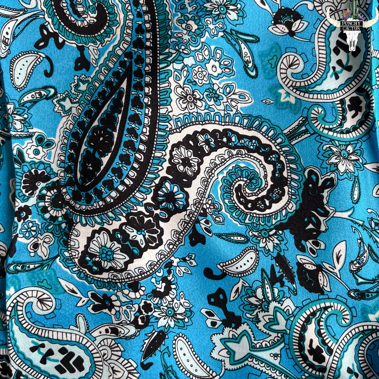 Turquoise Paisley Print Wild Rag