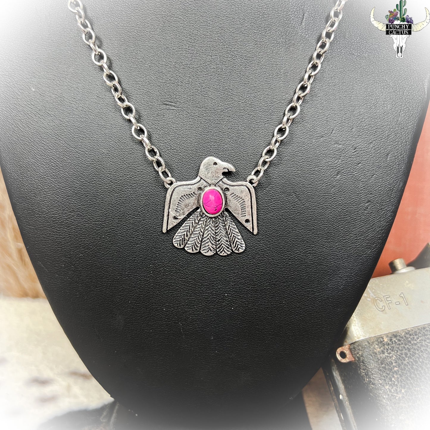 z-Western Thunderbird Necklace - Hot Pink
