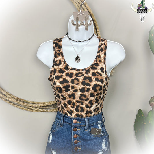 Cheetah Print Bodysuit - Brown