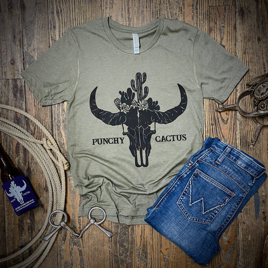 Punchy Cactus Graphic Tee - Olive - Punchy Cactus