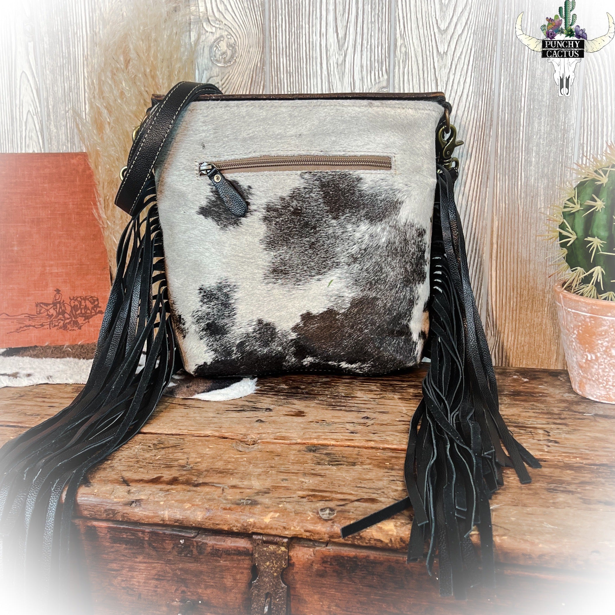 Cowhide Crossbody Purse Shoulder Bag Western Tooled Leather | Deluxe Decor