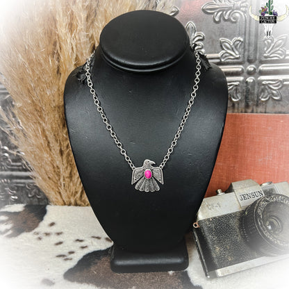 z-Western Thunderbird Necklace - Hot Pink