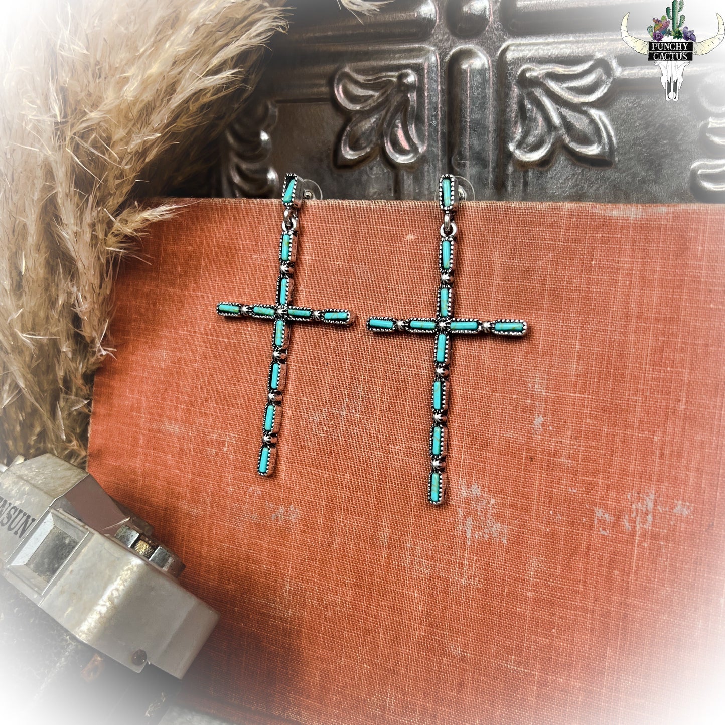 Western Cross Stud Earrings