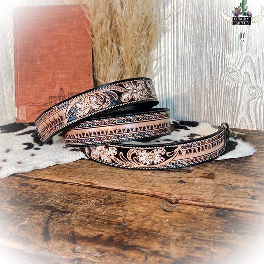 z-Romola Tooled Leather Purse Strap