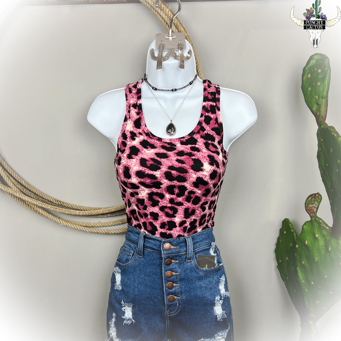 Cheetah Print Bodysuit - Cranberry