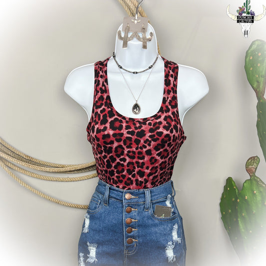 Cheetah Print Bodysuit - Plum
