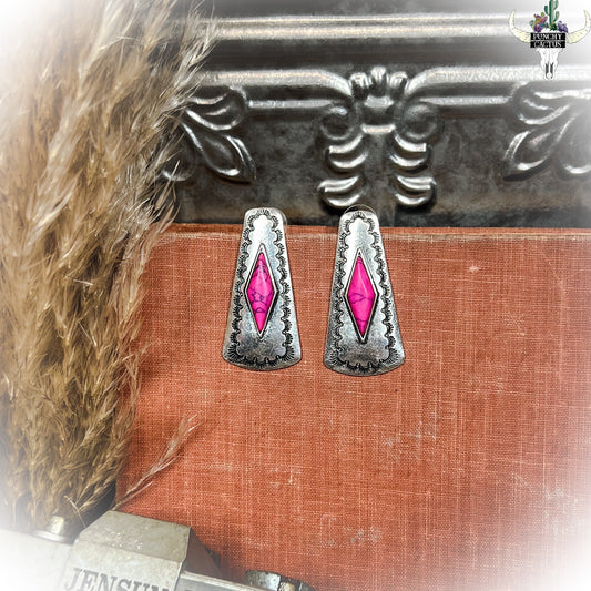 Classy Earrings - Hot Pink