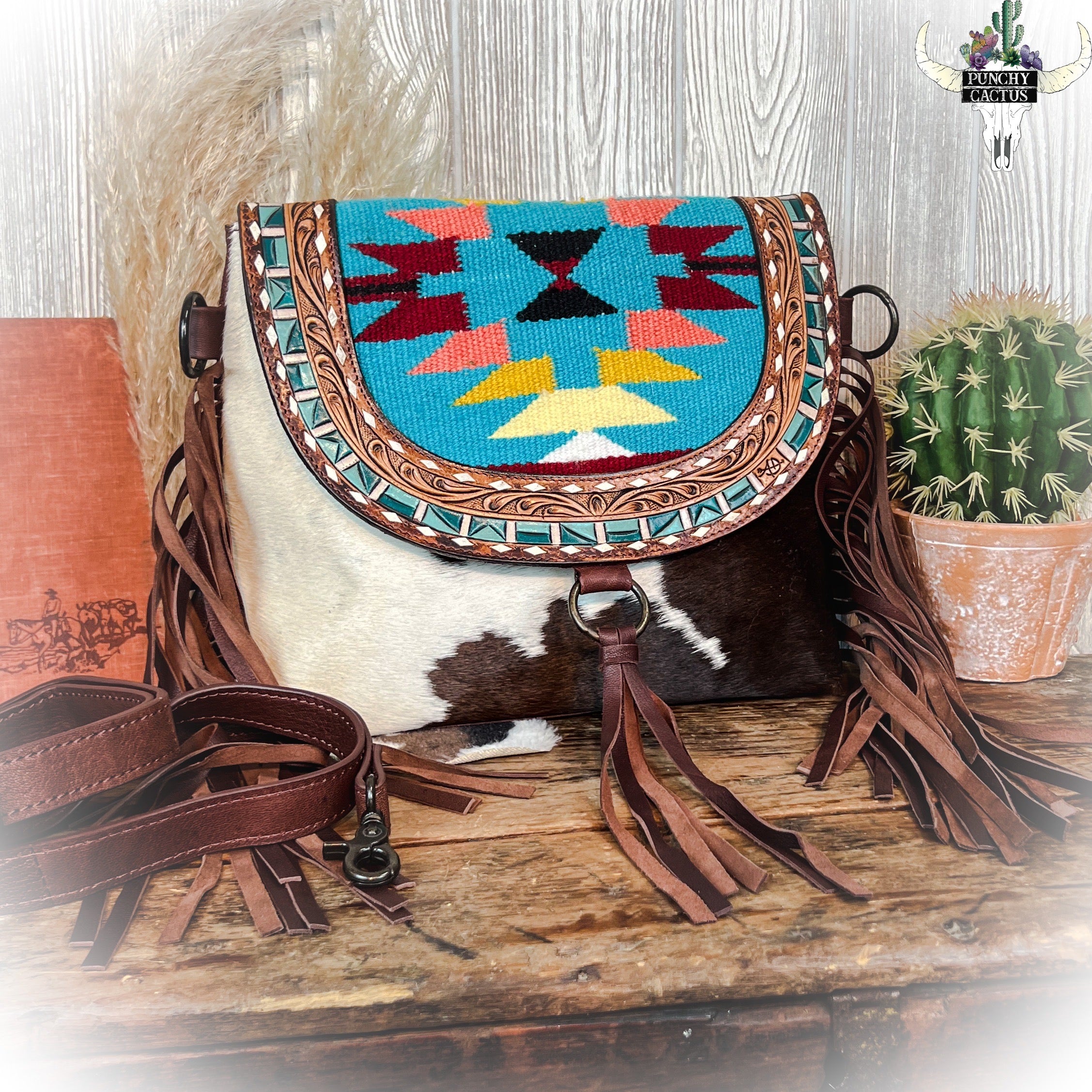 Full Grain Leather Crossbody Bag Western Cowgirl Fringe Purse Brown | eBay