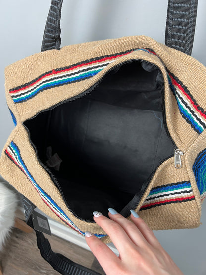 z-Serape Western Weekender Bag - Tan