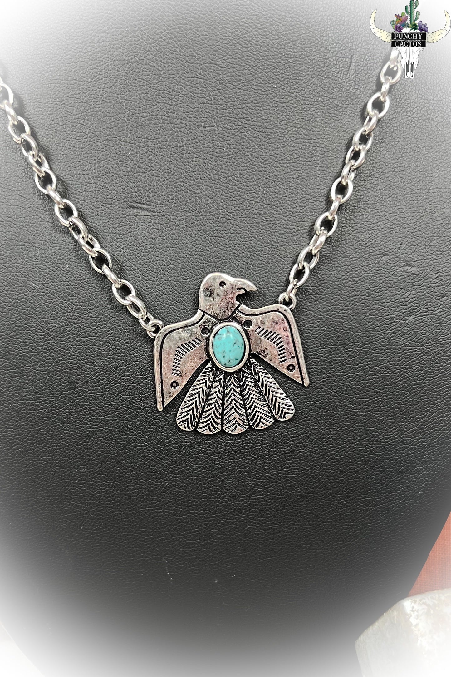 Thunderbird Pendant Necklace - Turquoise