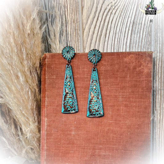 Claim It Earrings - Patina