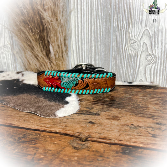 Full Bloom Leather Dog Collar