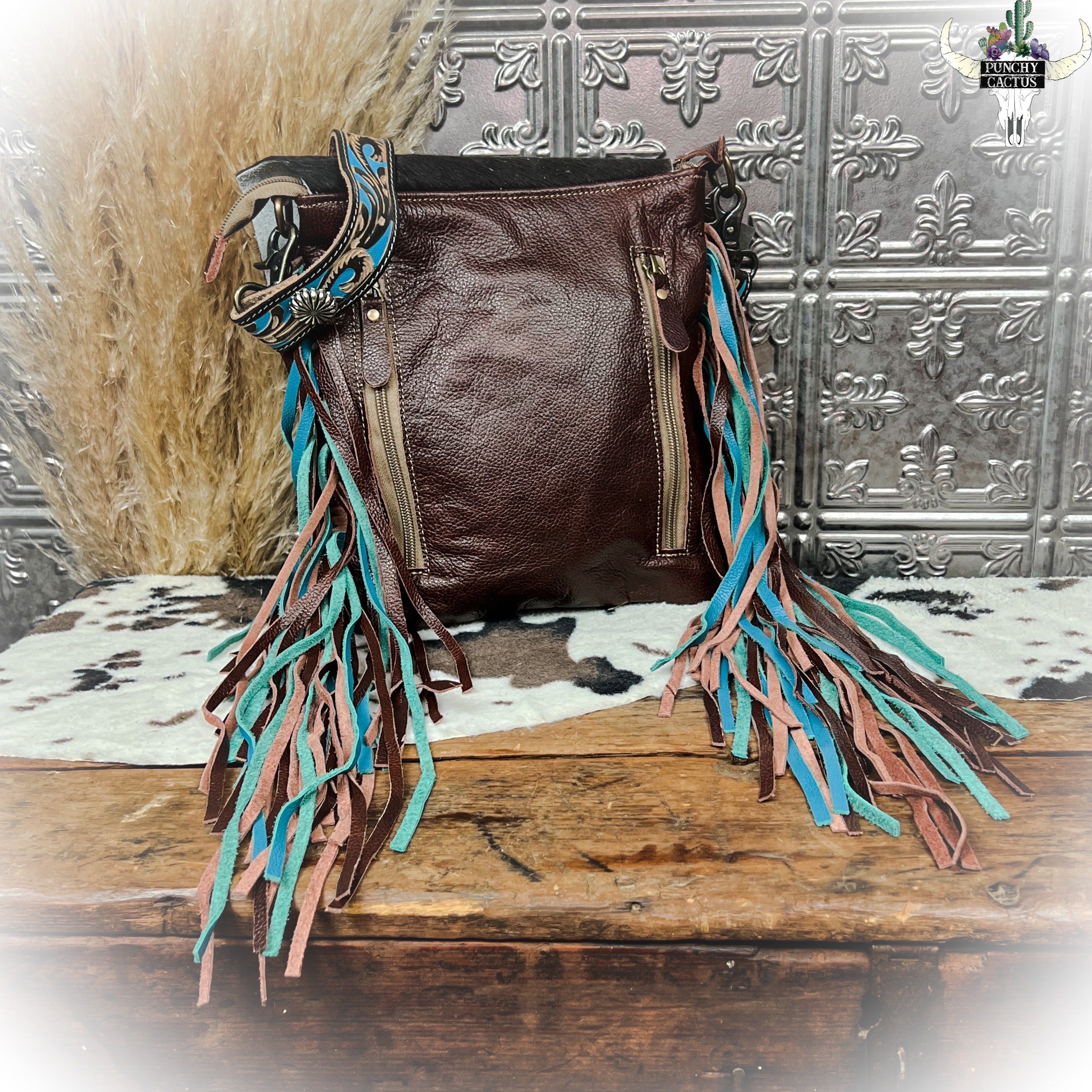 Western Cowhide Purses Brown Leather Fringe | Equi Style