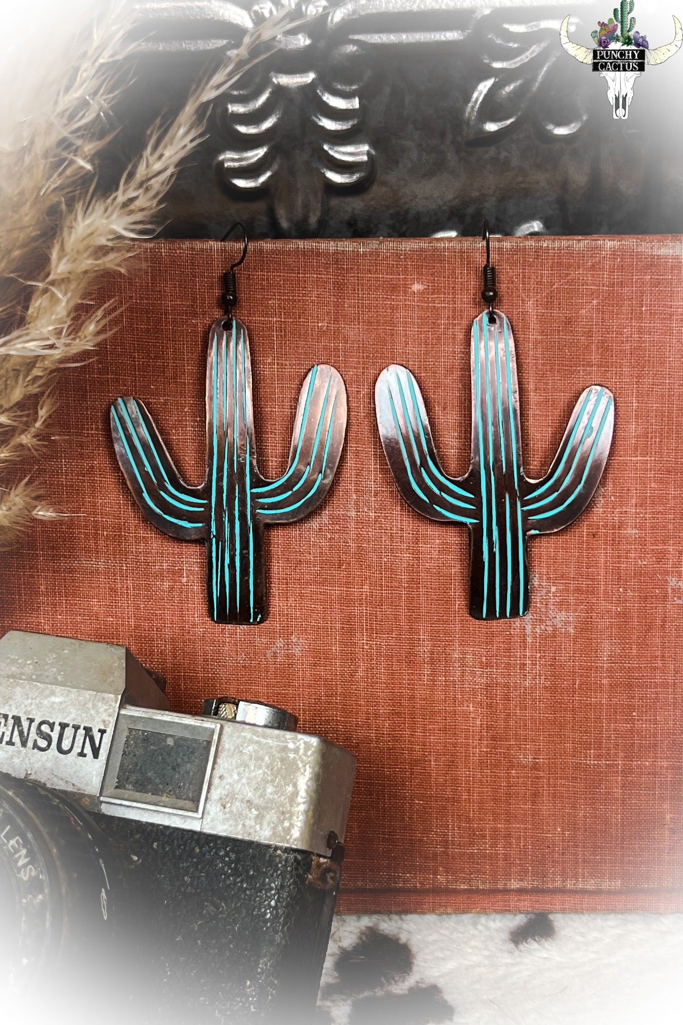 z-Desert Cactus Earrings - Bronze