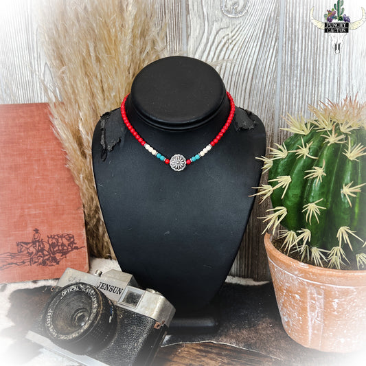 Wild One Choker Necklace - Red