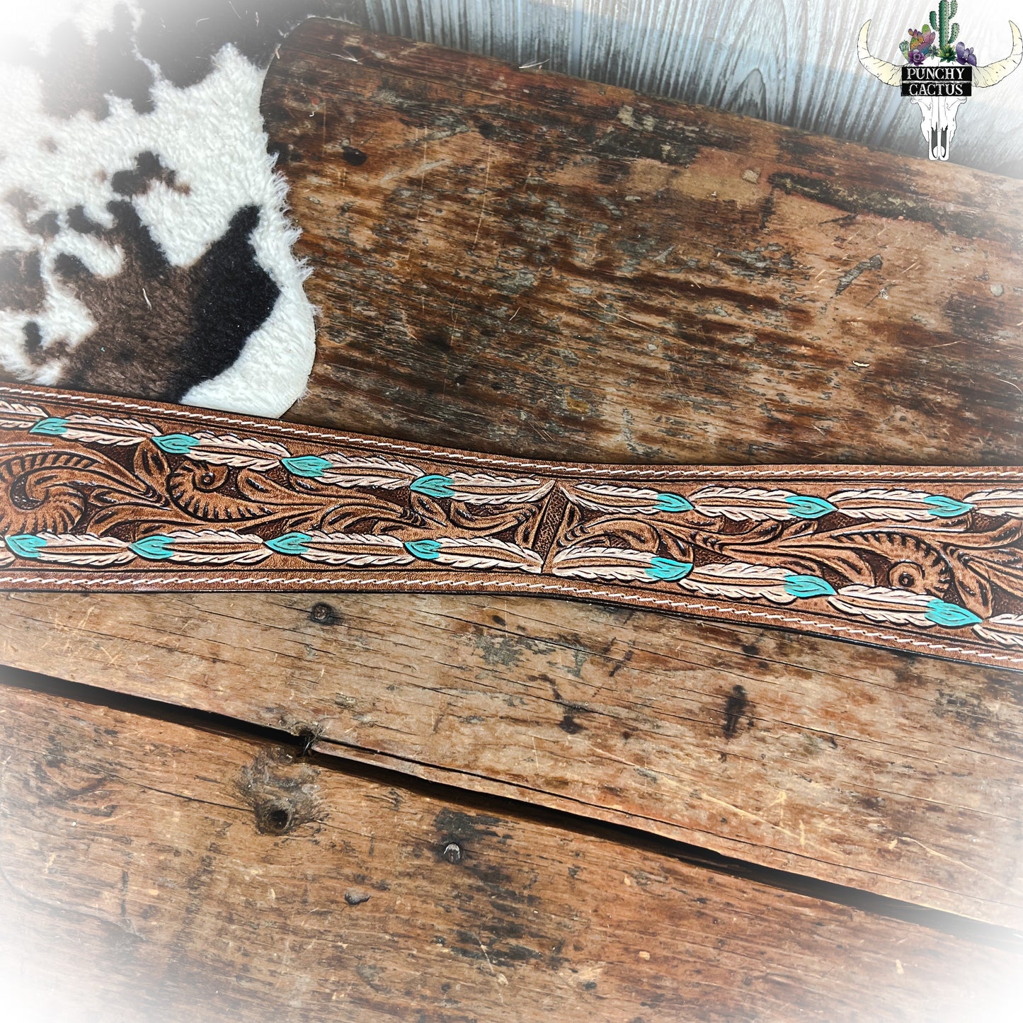 z-Thunderbird Tooled Leather Purse Strap