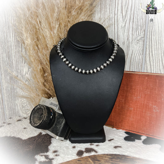 z-Navajo Pearl Choker Necklace - 8mm