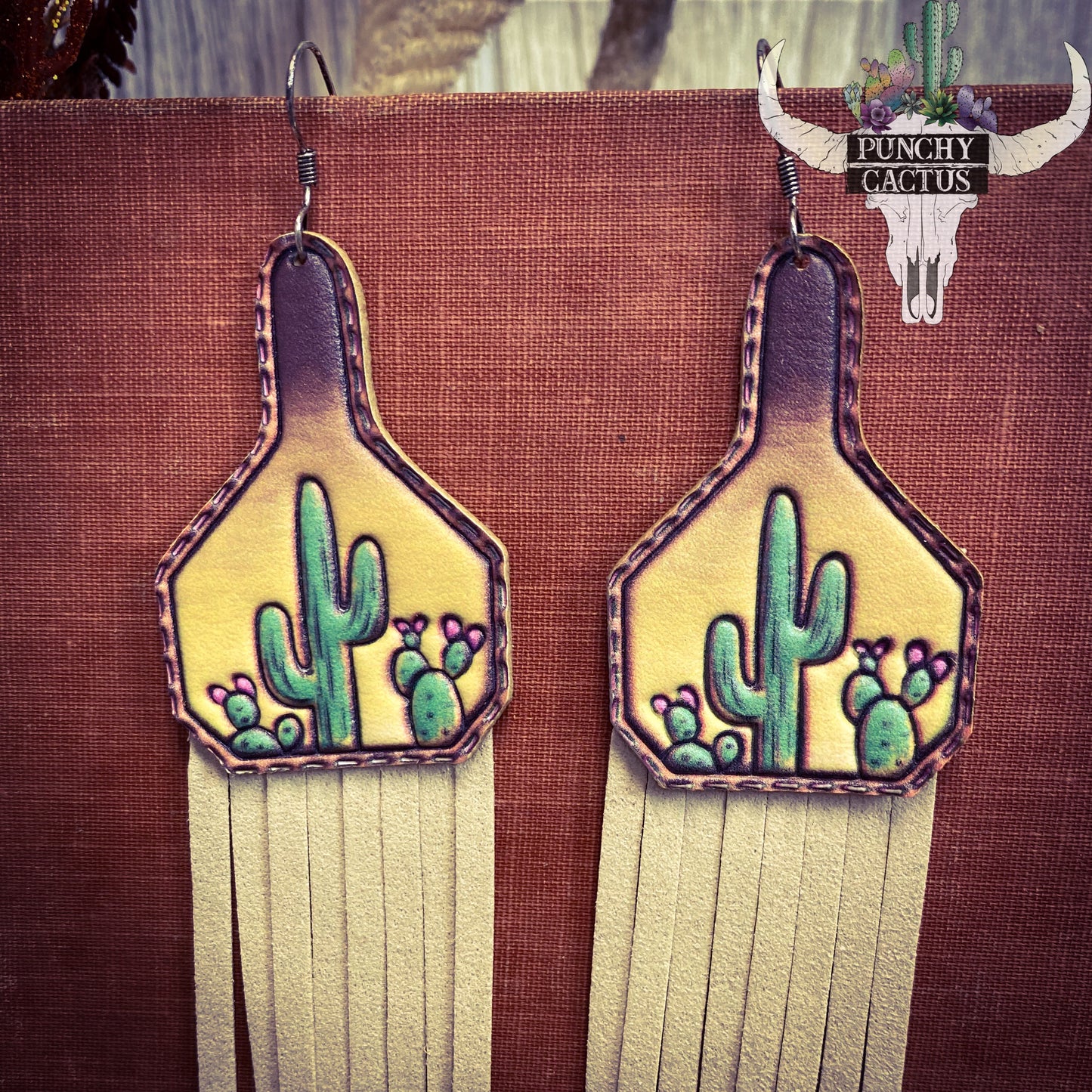 western cactus earrings