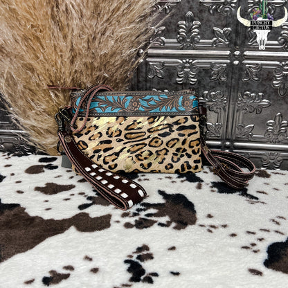 western boutique myra bag cheetah print cowhide belt clutch crossbody purse
