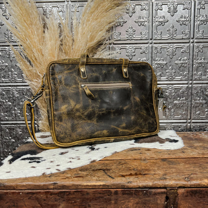 cowhide and leather laptop bag western boho boutique