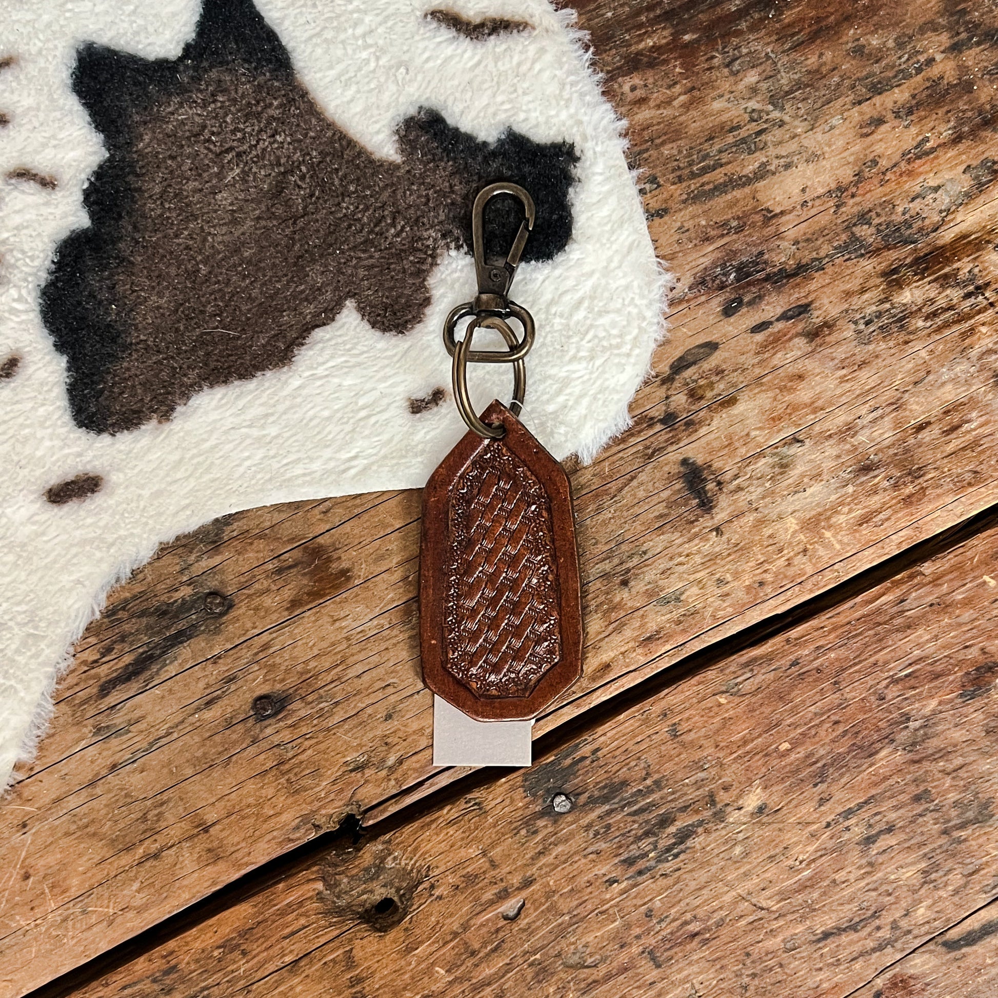tooled leather western keychain western boho boutique
