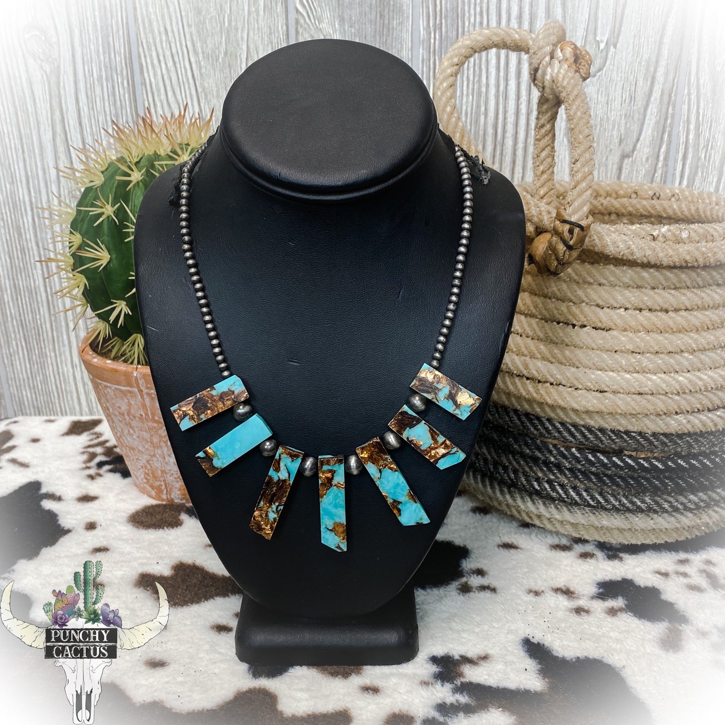 western navajo pearl necklace with large turquoise stones statement necklace