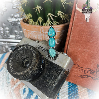 western boutique natural stone turquoise ring