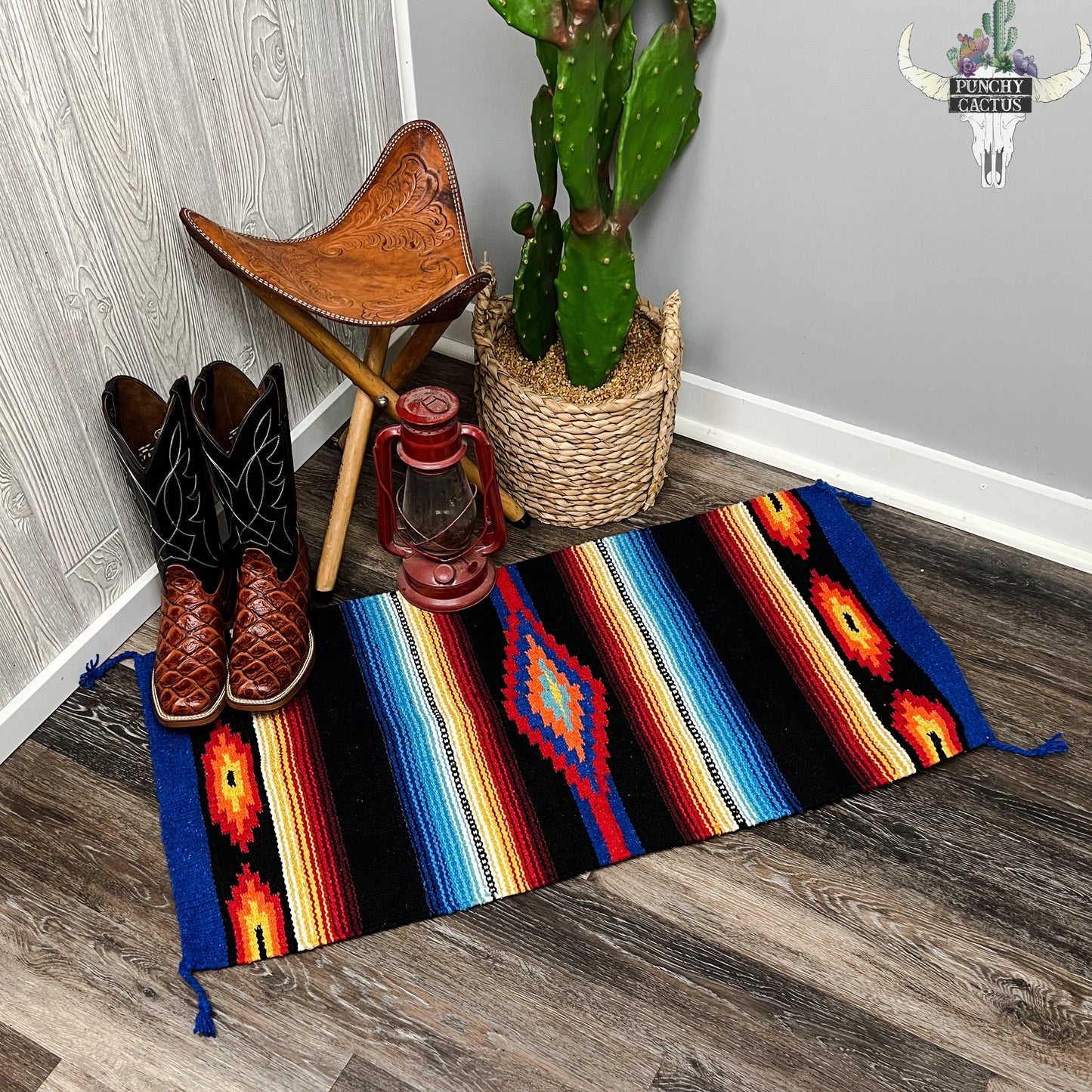 western handwoven wool aztec navajo style rug - western home decor - western boutique
