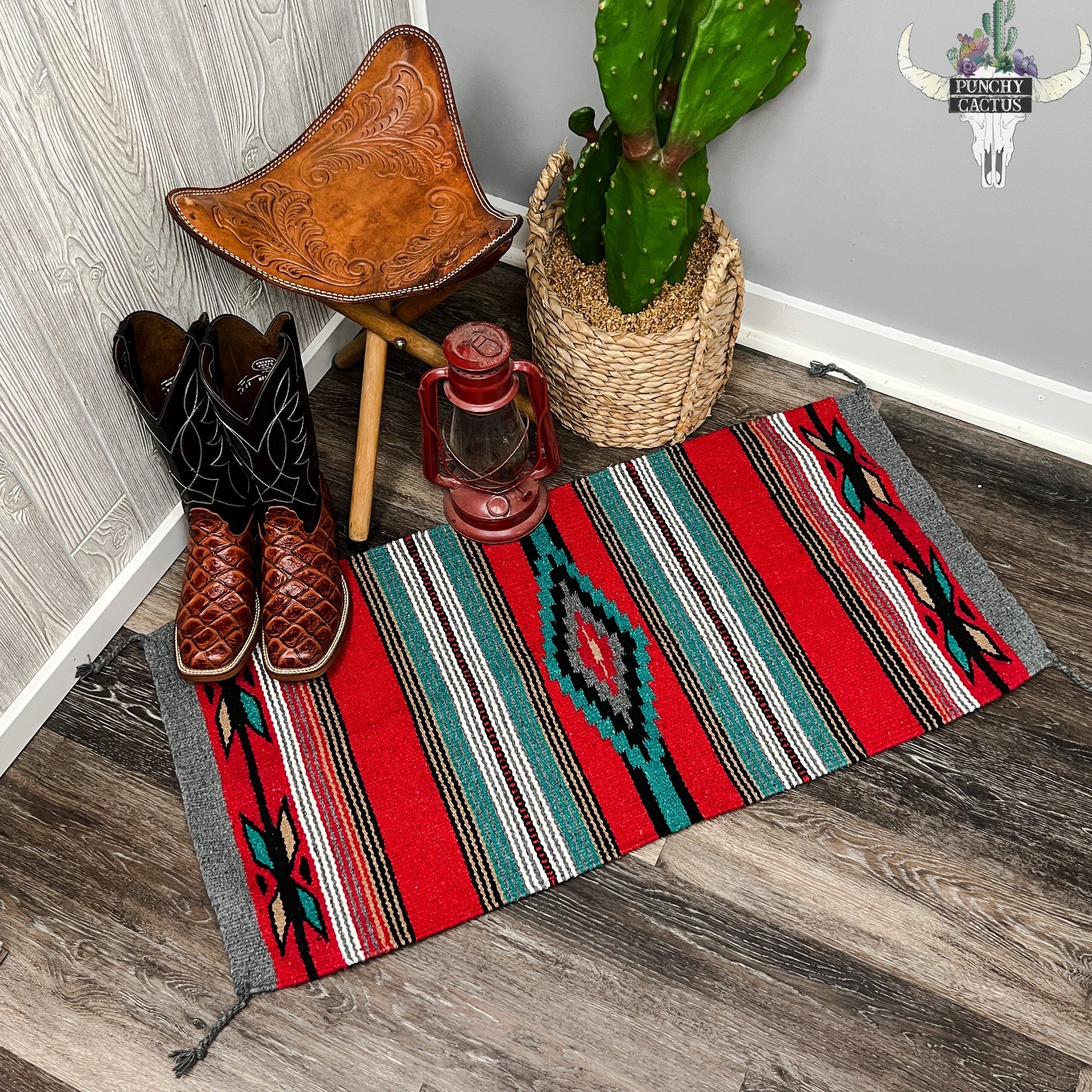 western handwoven wool aztec navajo style rug - western home decor - western boutique
