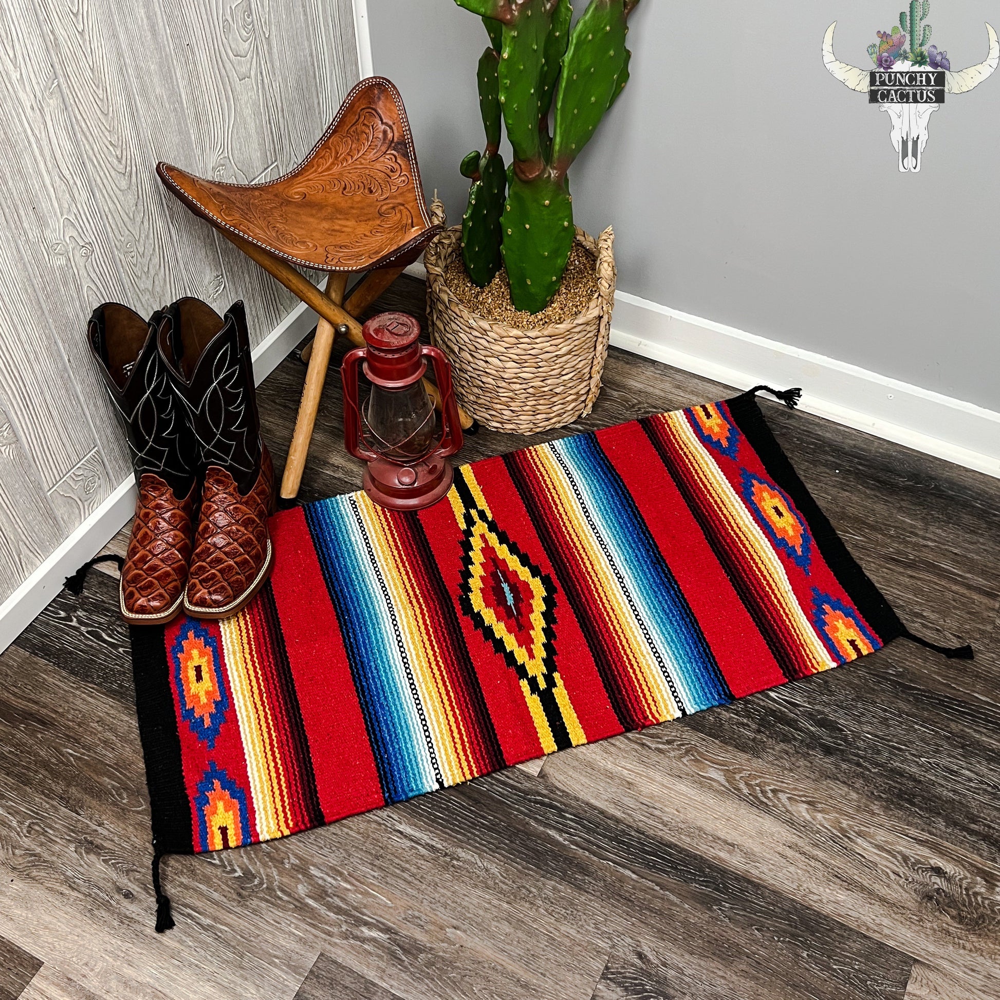 western handwoven wool aztec navajo style rug - western home decor - western boutique