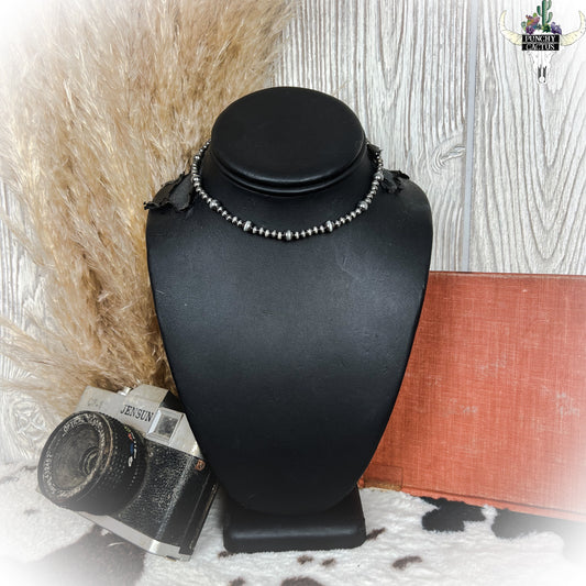 silver faux navajo pearl chocker necklace | punchy cactus | western boutique | western necklace 